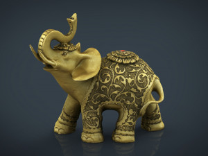 gold elephant Modello 3D