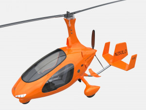 Gyroplane Autogiro Cavalon Orange Modello 3D