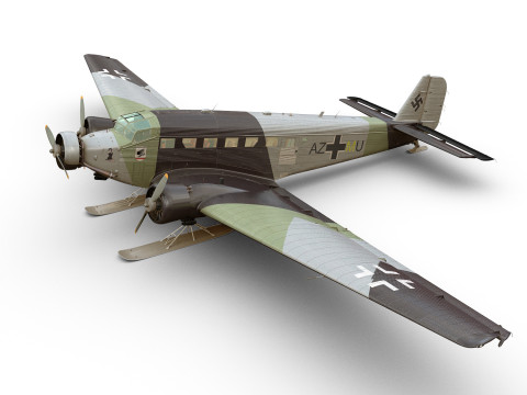 Junkers Ju-52 skies version Modello 3D