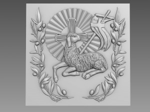 Lamb Bas-relief Modello 3D