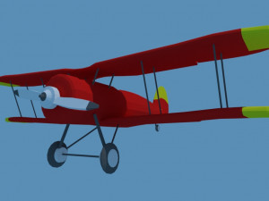 low poly biplane or plane Modello 3D