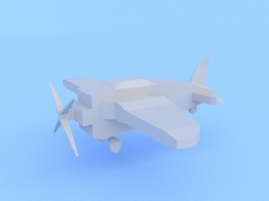 low poly cartoon style plane Modello 3D