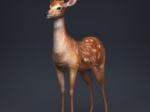 low poly realistic deer Modello 3D