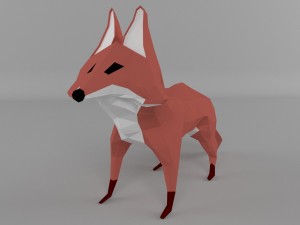 low-polys fox Modello 3D