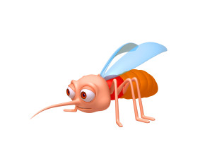 mosquito cartoon Modello 3D