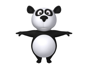 panda cartoon Modello 3D