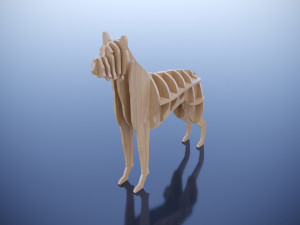 Parametric plywood decor dog Modello 3D
