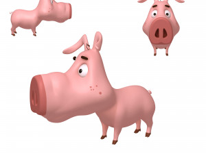 pig cartoon Modello 3D