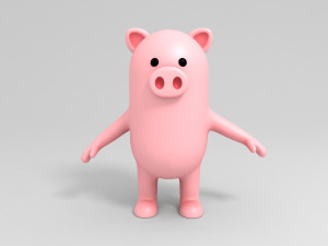 pig character model Modello 3D