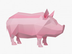 pig low poly Modello 3D