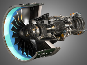 pw gtf geared turbofan engine - cutaway Modello 3D