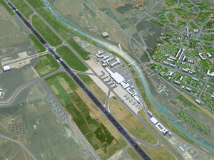 Pyongyang Sunan Airport 10km Modello 3D