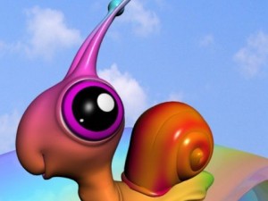rainbow snail rigged Modello 3D