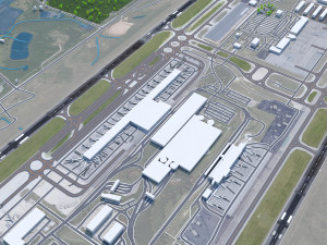 Raleigh Durham Airport 10km Modello 3D