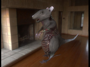 rat zombie Modello 3D