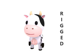 rigged cow Modello 3D