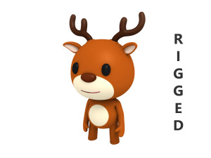 rigged deer Modello 3D