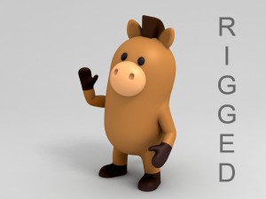 rigged horse character Modello 3D