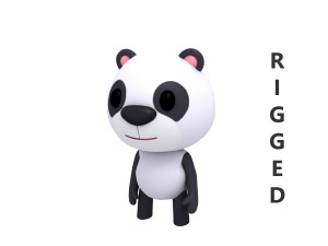 rigged panda Modello 3D