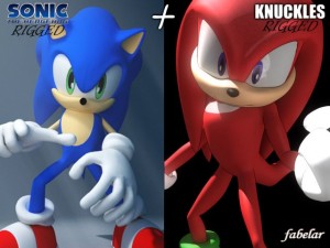 sonic knuckles rigged Modello 3D