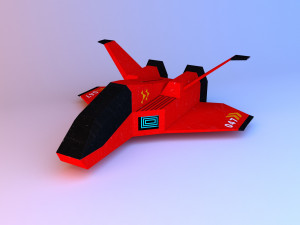 spaceship low-poly toy low-poly Modello 3D