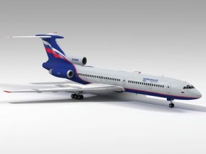 tu154 aeroflot Modello 3D