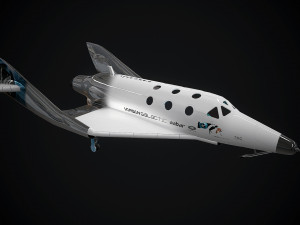 virgin galactic spaceship low-poly Modello 3D