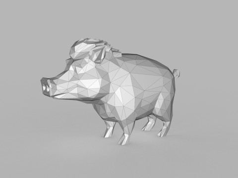 Wild Boar Low Poly Modello 3D