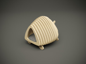 Wood parametric cat house model for cnc machine Modello 3D