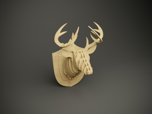 Wood parametric wall deer model for cnc machine Modello 3D