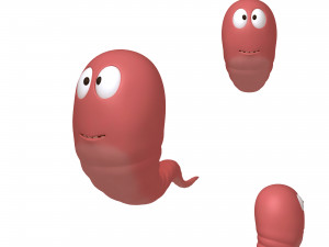 worm cartoon Modello 3D