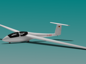 ask-21 sailplane Modello 3D