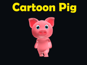 Cartoon Pig Character Animated Modello 3D