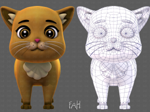 Cat Cartoon V05 Modello 3D