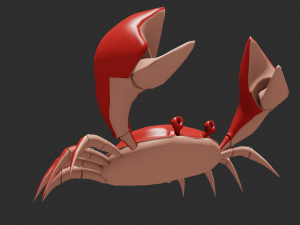 crab low poly Modello 3D