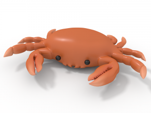 crab rigged orange Modello 3D