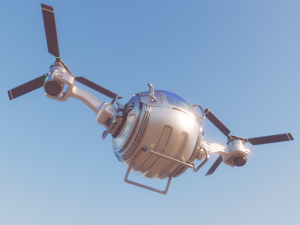futuristic cargo drone realistic 3d model vray Modello 3D