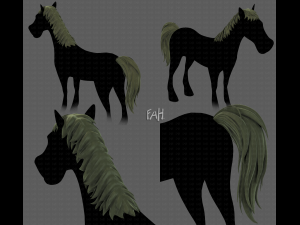 horse mane and tail v01 Modello 3D