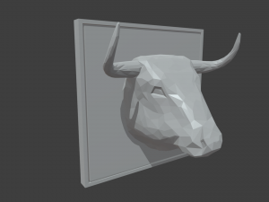 Low Poly Bull Head Modello 3D