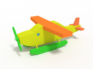 low poly cartoon hydroplane toy Modello 3D