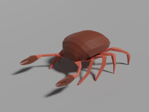 low-poly crab Modello 3D