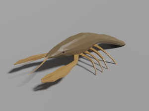 low-poly crayfish Modello 3D