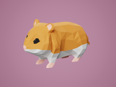 Lowpoly stylized HAMSTER Modello 3D