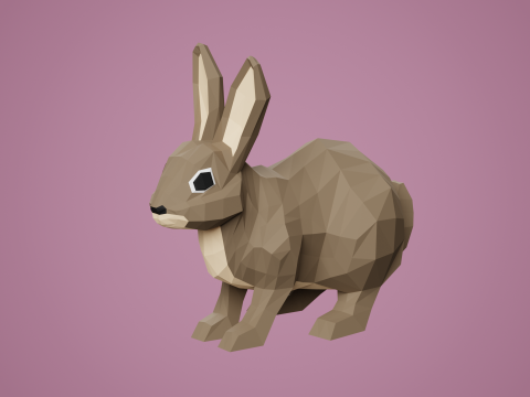 Lowpoly stylized RABBIT Modello 3D