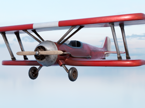 Modern Biplane Modello 3D