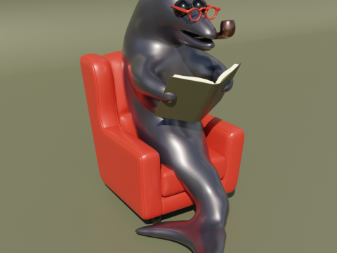 Philosopher dolphin Modello 3D