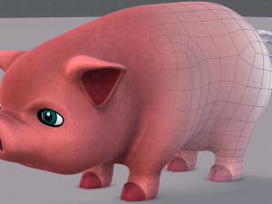 pig cartoon v03 Modello 3D