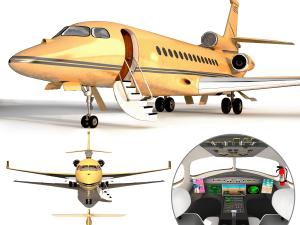 Private jet Modello 3D