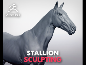 realistic horse - sculpt Modello 3D