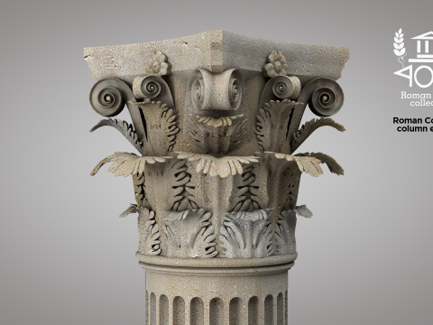 Roman Corinthian column element Modello 3D